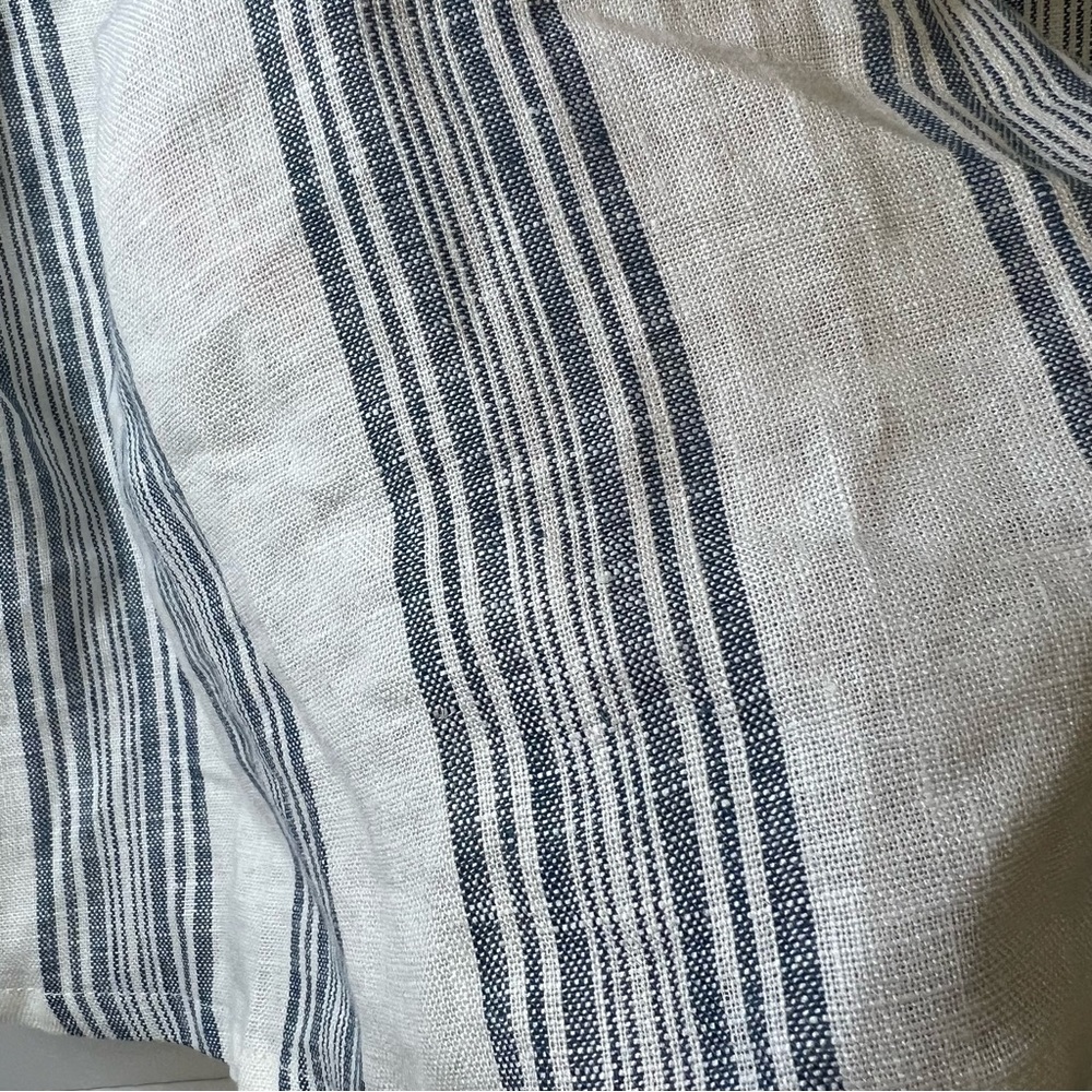 Altar'd State Gretchen Linen Stripe Tassle Off Shoulder Dress SZ S - Picture 5 of 12